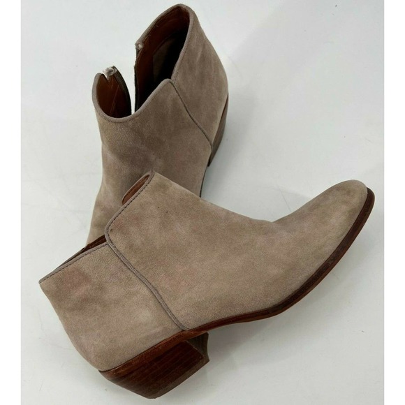 Sam Edelman Petty Boots Womens 7 Tan Putty Suede Leather Ankle Chelsea Booties